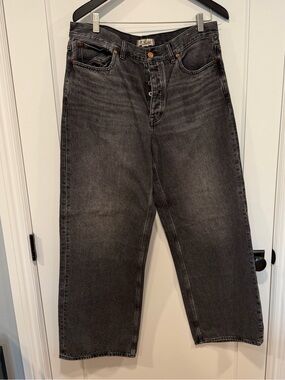 Madewell Low Slung Baggy Washed Black Jeans 30